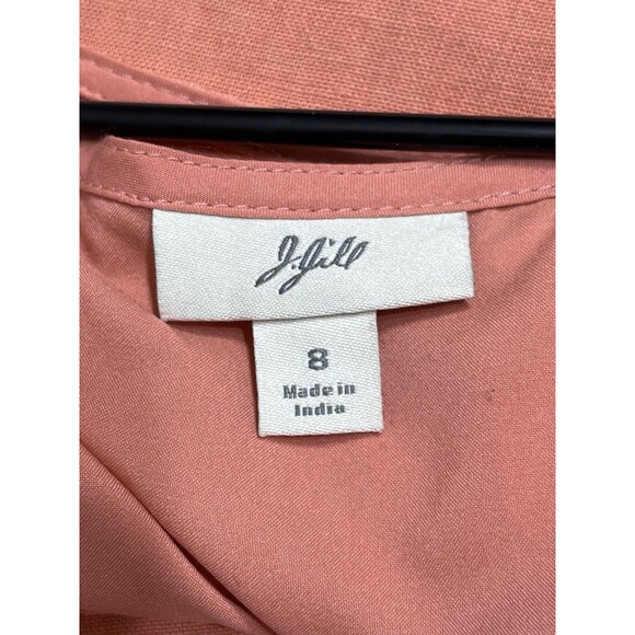 J. Jill Fit N Flare Dress Peach 100% Linen M Relaxed Lined Comfy Beach Church - Picture 9 of 11